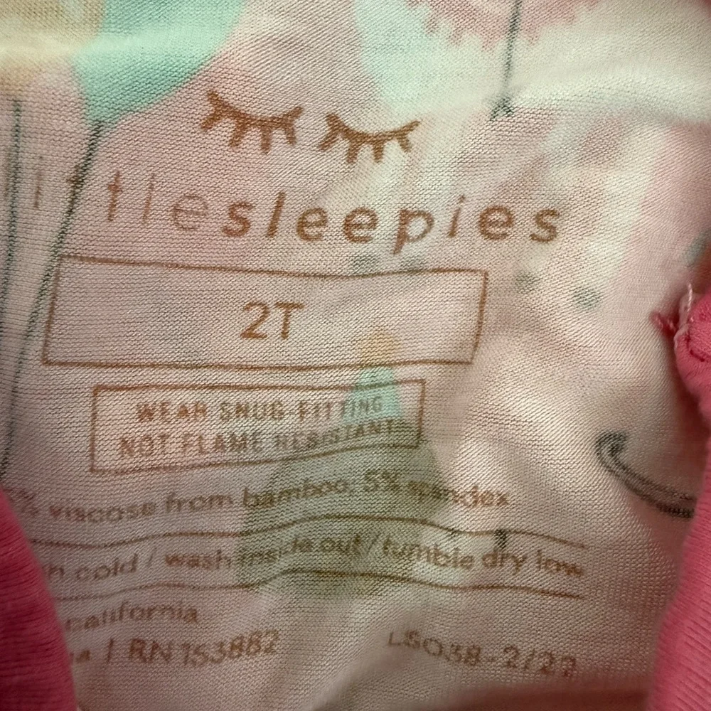 Pink Kids Pajamas with Animal Print - Picture 2 of 3